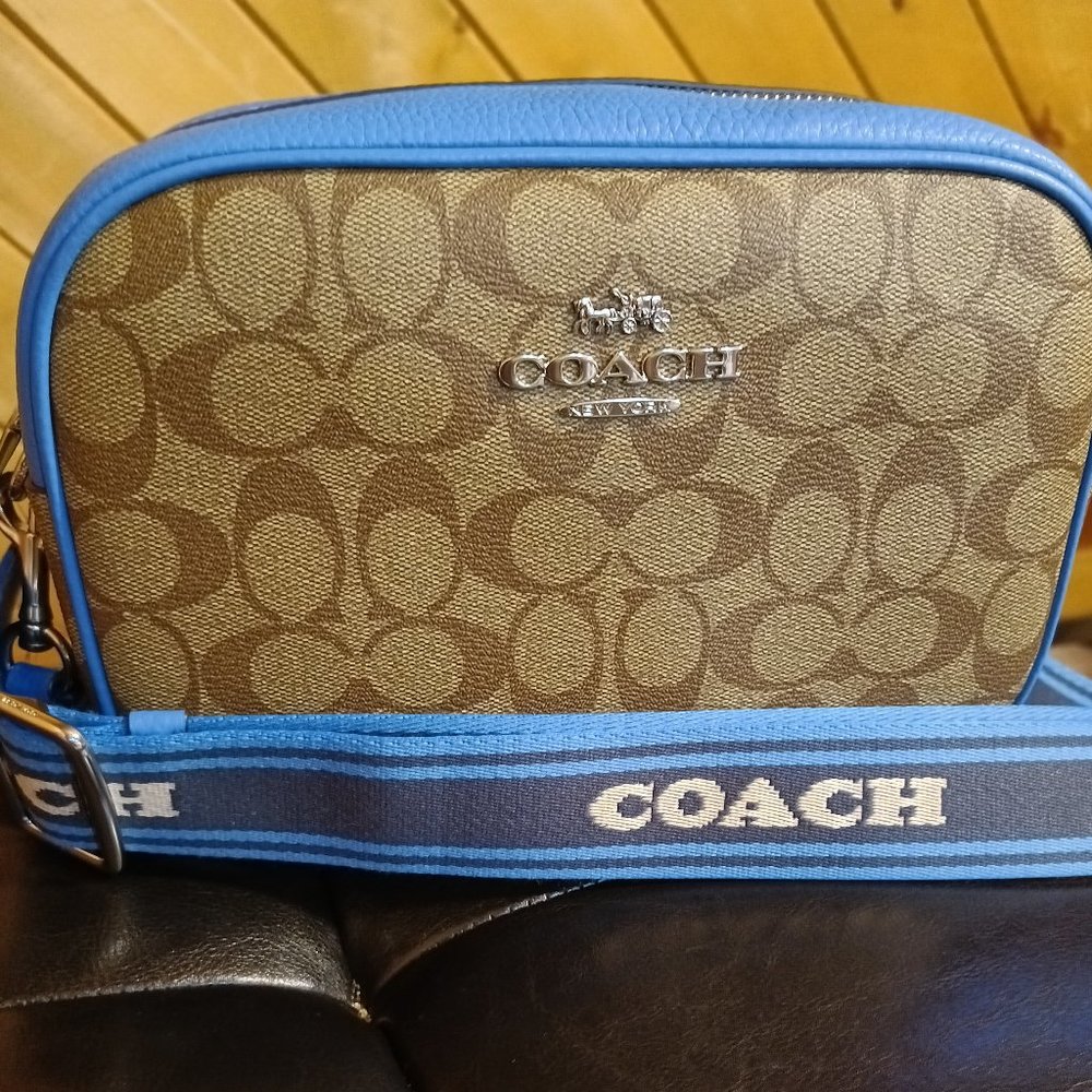 NWT 🦋 Coach Crossbody Racer Blue - Picture 1 of 9
